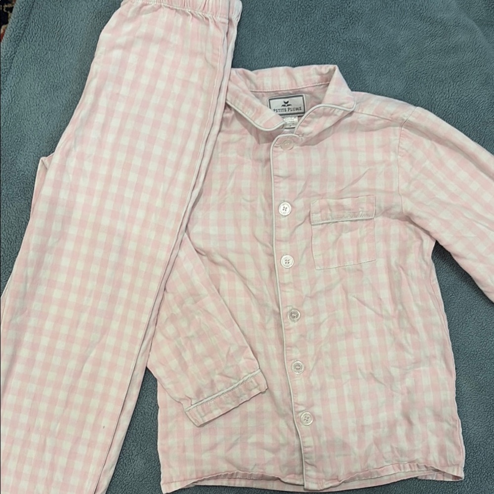 Petite Plume Pink Gingham Pajama Set